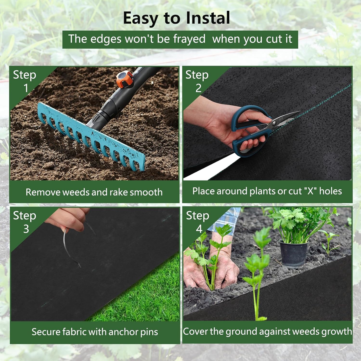 Garvee 3'x300' 5.8oz Double Layer Woven Weed Barrier Fabric - Heavy Duty for Gardens, Driveways & Commercial Landscaping