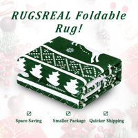 Garvee Christmas Runner Rug 2x8 Green Hallway Rug Xmas Runner Kitchen Rug Washable Rug Non Slip Carpet Holiday Decor Deer & Tree Soft Rug for Bedroom Bathroom Laundry Living Room