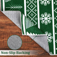 Garvee Christmas Runner Rug 2x6 Hallway Rug Xmas Tree Green Rug Runner Kitchen Rug Washable Rug Non Slip Carpet Holiday Decor Soft Rug for Bedroom Bathroom Laundry Living Room 2'x6' Green
