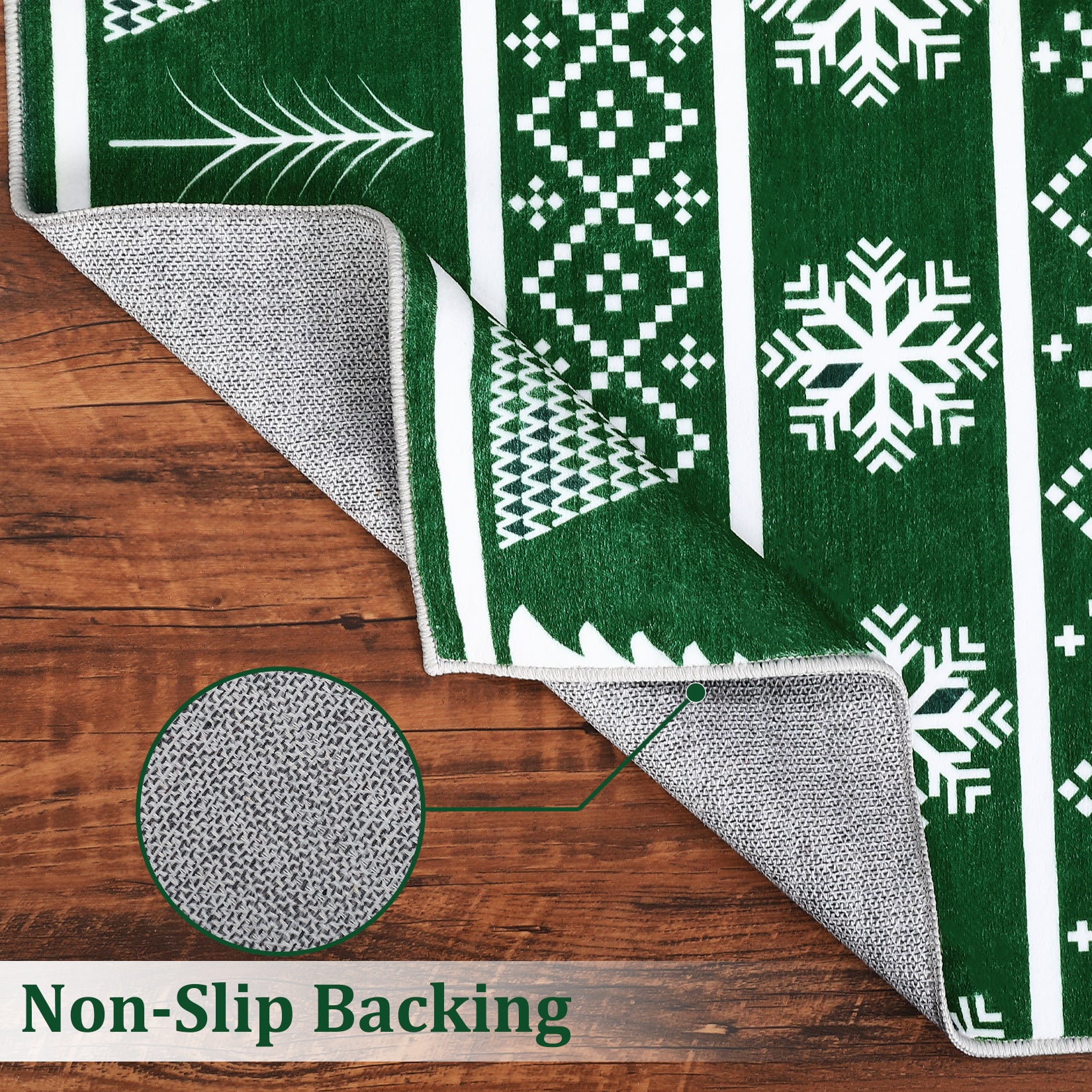 Garvee Christmas Door Mat 2x3 Mat Xmas Bath Mat Non-Slip Kithcen Rug Washable Entryway Rug Small Green Carpet Winter Doormat Rubber Back Tree Doormats for Indoor Outdoor Nursery Rug 2'x3' Green