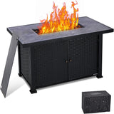 Garvee 52" Propane Fire Pit Table, 2 in 1 Outdoor Fire Pit Table, 50,000BTU Gas Fire Pits for Outside Patio with Waterproof Cover, Tabletop & Separate Storage Space,Firepits for Outside Propane - 