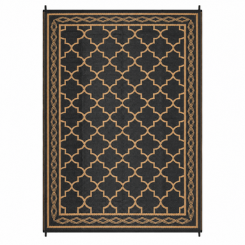 Garvee 9x18 Outdoor Rug Waterproof Reversible Patio Carpet for Deck Backyard Balcony RV Camping Black/Brown