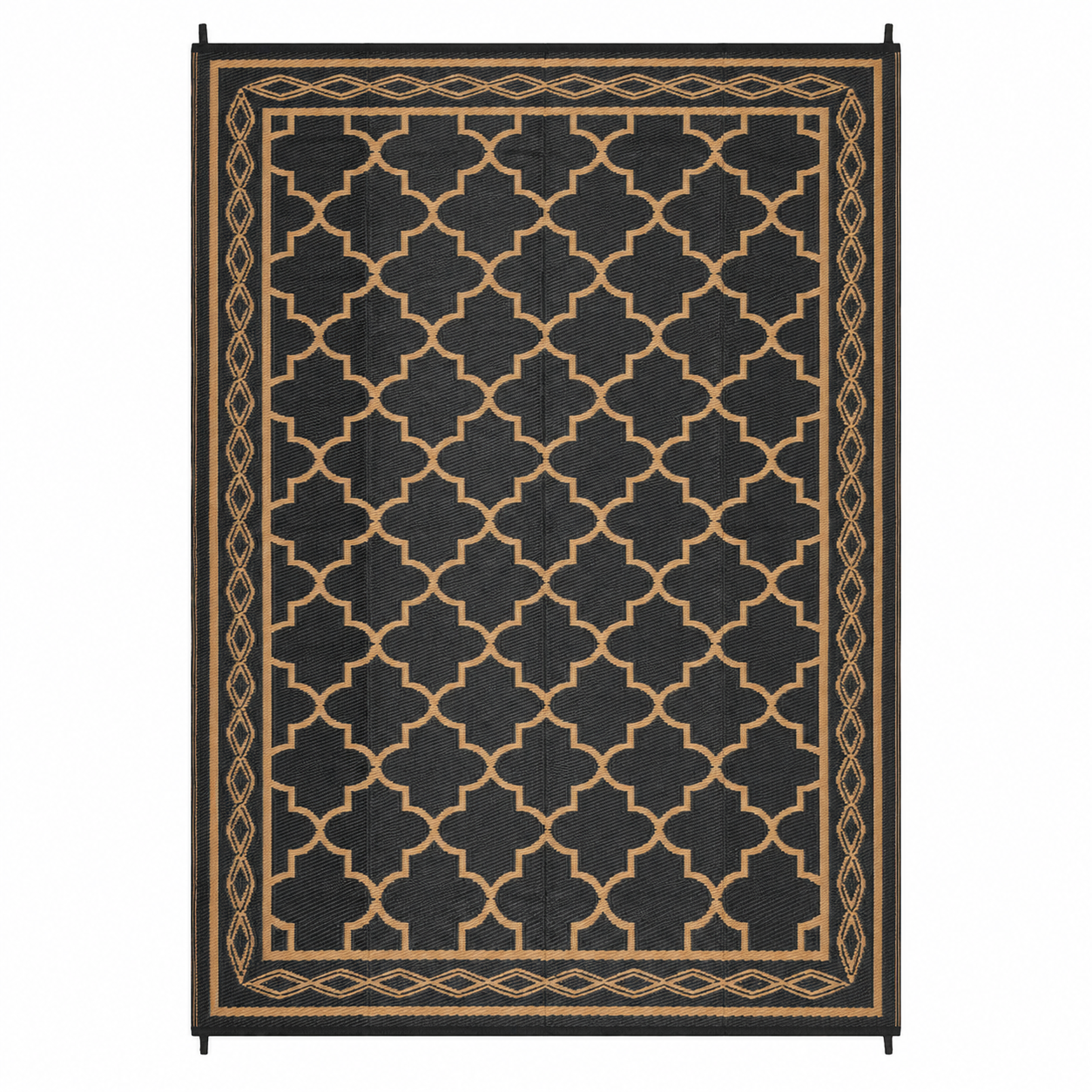 Garvee 9x18 Outdoor Rug Waterproof Reversible Patio Carpet for Deck Backyard Balcony RV Camping Black/Brown