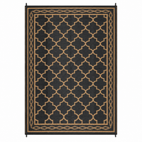 Garvee 9x18 Outdoor Rug Waterproof Reversible Patio Carpet for Deck Backyard Balcony RV Camping Black/Brown