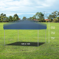 Garvee 10'x10' Pop-Up Canopy Tent with 3 Removable Sidewalls - Heavy Duty Commercial Instant Tent for Farmers Market, Craft Fair, Event, Vendor, Blue