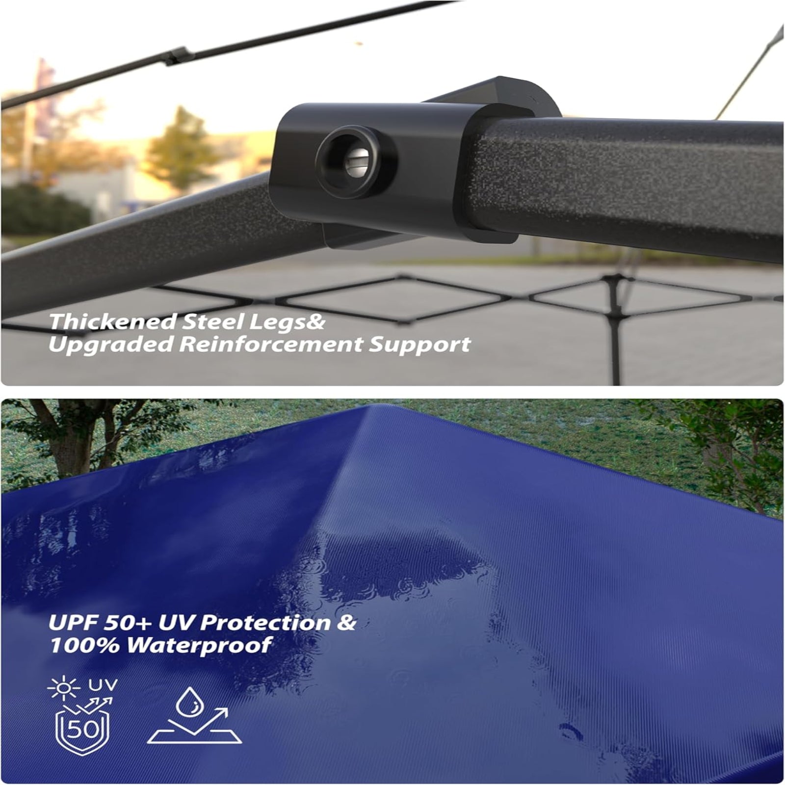 Garvee 10'x10' Pop-Up Canopy Tent with 3 Removable Sidewalls - Heavy Duty Commercial Instant Tent for Farmers Market, Craft Fair, Event, Vendor, Blue