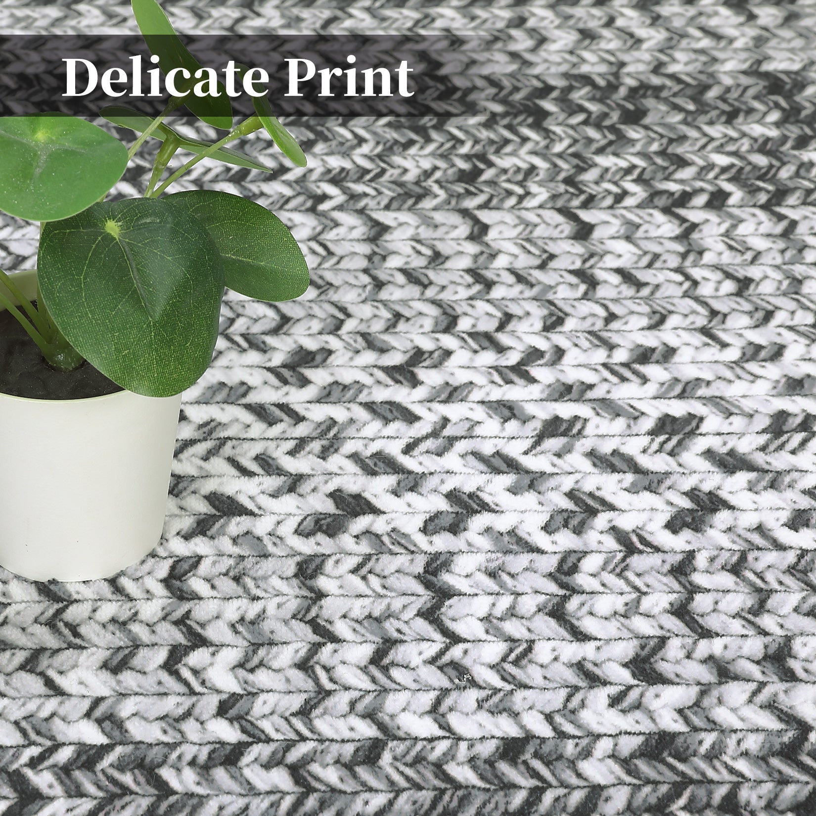 Garvee Bordered Grey 8x10 Boho Braided Rug, Washable Low Pile Polyester Non-Slip Carpet for High Traffic Living Room Bedroom