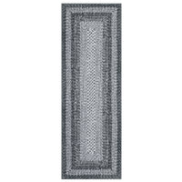 Garvee Bordered Grey 2x6 Boho Washable Runner Rug, Distressed Farmhouse Print, Ultra-Thin Non-Slip Polyester Mat with Cozy Texture for Kitchen, Bedroom, Entryway