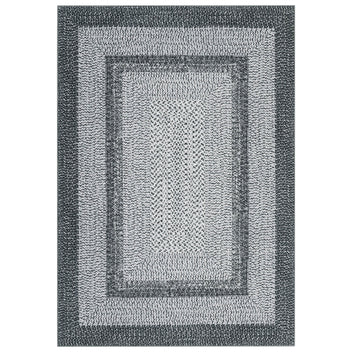 Garvee 5x7 Braided Print Area Rug Washable Non Slip Low Pile Soft Large Carpet Grey for Living Room Bedroom Dining Room Office