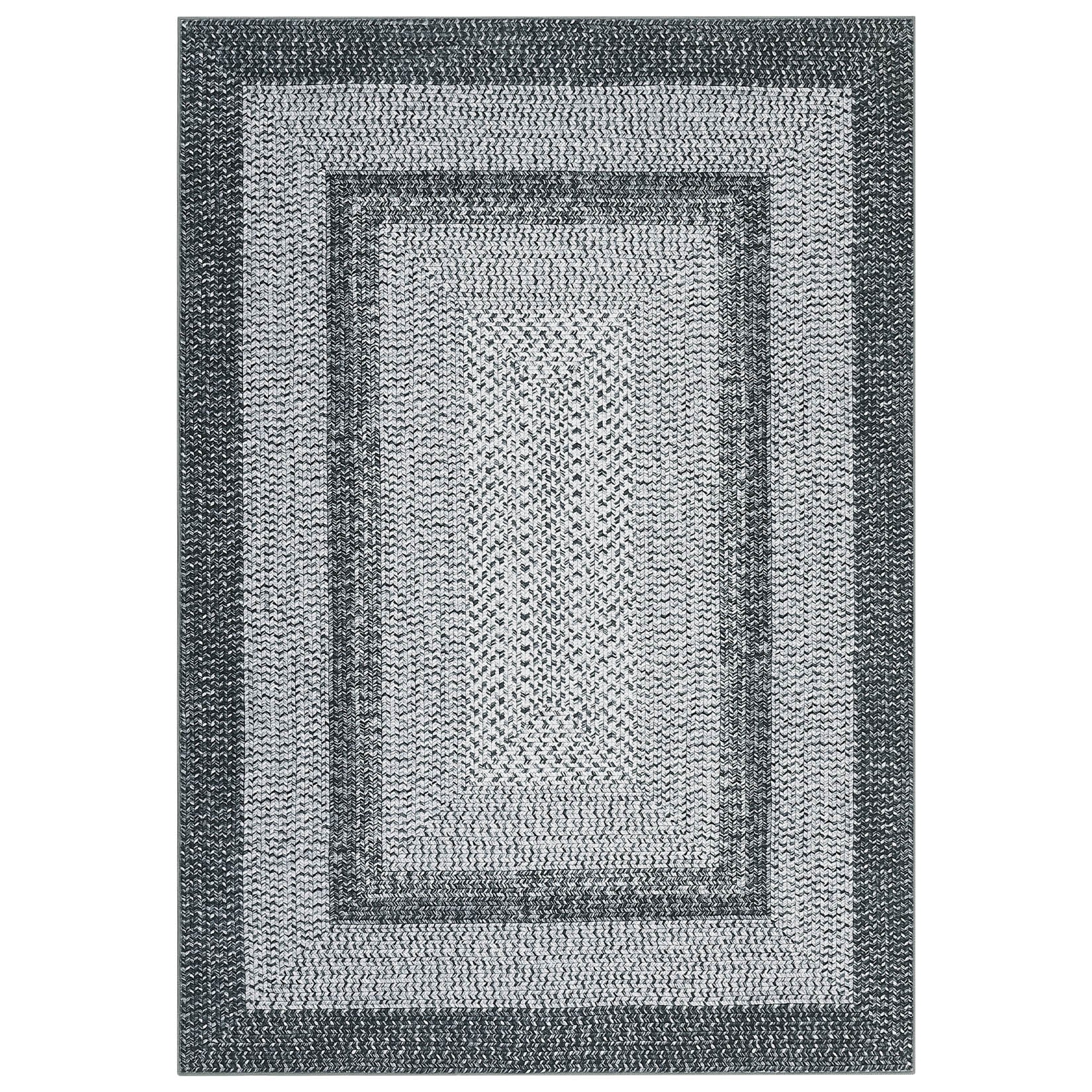 Garvee Printed Rugs Braided Pattern Washable Non Slip 4x6 Soft Low Pile Stain Resistant Entryway Living Room Rug