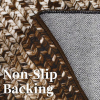 Garvee Bordered Brown 10x13 Boho Printed Washable Rug, Modern Braided Low Pile Polyester Area Rug Non-Slip Non-Shedding for Living Room Bedroom Office