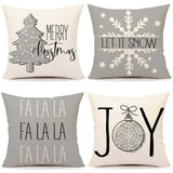 Garvee Christmas Pillow Covers 18x18 Inch Set of 4 Christmas Decorations Pillow Case Farmhouse Cushions Holiday Pillow Case 41# - As Shown