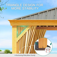 Garvee 12'x20' Outdoor Hardtop Gazebo with Netting and Sunshade Curtains for Patio Terrace Lawn Deck Aluminium Grey