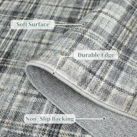 Garvee Plaid Green 8x10 Bedroom Rug Large Area Rugs for Living Room Modern Office Rug Distressed Rug Low Pile Farmhouse Floor Cover Non Slip Checkered Rug Green