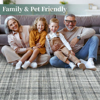 Garvee Plaid Green 8x10 Bedroom Rug Large Area Rugs for Living Room Modern Office Rug Distressed Rug Low Pile Farmhouse Floor Cover Non Slip Checkered Rug Green