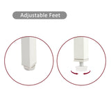 Garvee Modern Rattan End Table with Power Outlet and USB Ports - White, 15.75in, Durable and Functional