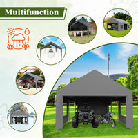 Garvee 13'x20' Heavy-Duty Portable Garage - Rust-Resistant Steel Frame, Roll-Up Doors & Windows for Ventilation, Multi-Use Shelter for Vehicles & Parties