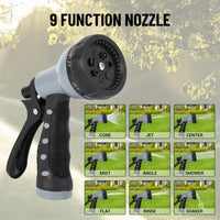 Garvee Retractable Garden Hose Reel, 5/8" x 82ft, Wall-Mounted with 180° Swivel Bracket, 9-Pattern Nozzle, Any Length Lock, Auto-Rewind Slow Return System
