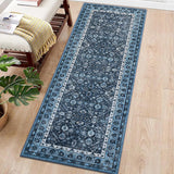 Garvee Washable Runner Rug Blue 2x6 Rug for Hallway Laundry Room Kitchen Entryway Bathroom Non Slip Rug Runners with Rubber Backing,Non Skid Stain-Resistant Non Shedding Runners - Blue