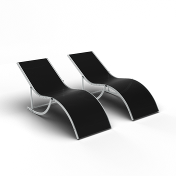 Garvee Outdoor Chaise Lounge Set of 2 Adjustable Reclining Poolside Chairs, Weather-Resistant, Heavy-Duty & Comfortable Sunbathing Loungers, Black