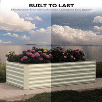 Garvee 8x4x2ft Galvanized Raised Garden Bed,Deep Root Planter Box for Vegetables,Flowers,Herbs-Large Metal Raised Garden Bed Kit Outdoor,Beige