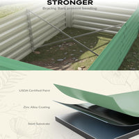 Garvee 2 Pcs 8' X 4' X 2' Metal Raised Beds,Compost-Ready Open Base, 2ft Depth for Root Crops, Heavy-Duty Steel for Organic Farming,Green