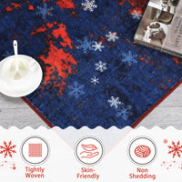 Garvee Christmas Area Rug 5x7 Rug for Living Room Rug Xmas Snowflake Modern Rug for Bedroom Aesthetic Washable Rug Non Slip Carpet Stain Resistant Carpet for Nursery Dining Room 5'x7' Red&Blue