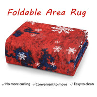 Garvee Christmas Runner Rug 2x6 Hallway Rug Snowflake Xmas Runner Kitchen Rug Washable Rug Non Slip Bath Mat Holiday Decor Distressed Modern Abstract Soft Carpet for Bedroom Laundry 2'x6' Red&Blue