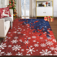 Garvee Christmas Area Rug 3x5 Rug Washable Rug Snowflake Xmas Modern Rug Small Entryway Rug Abstract Aesthetic Non Slip Carpet Soft Low Pile Accent Rugs for Nursery Living Room 3'x5' Red&Blue