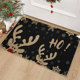 Garvee 17x29 Black Christmas Holiday Area Rug - Washable Soft Indoor Non-Slip Welcome Doormat, Festive Decorative Floor Mat for Living Room, Bedroom & Entryway (Xmas Decor) - Reindeer|Black