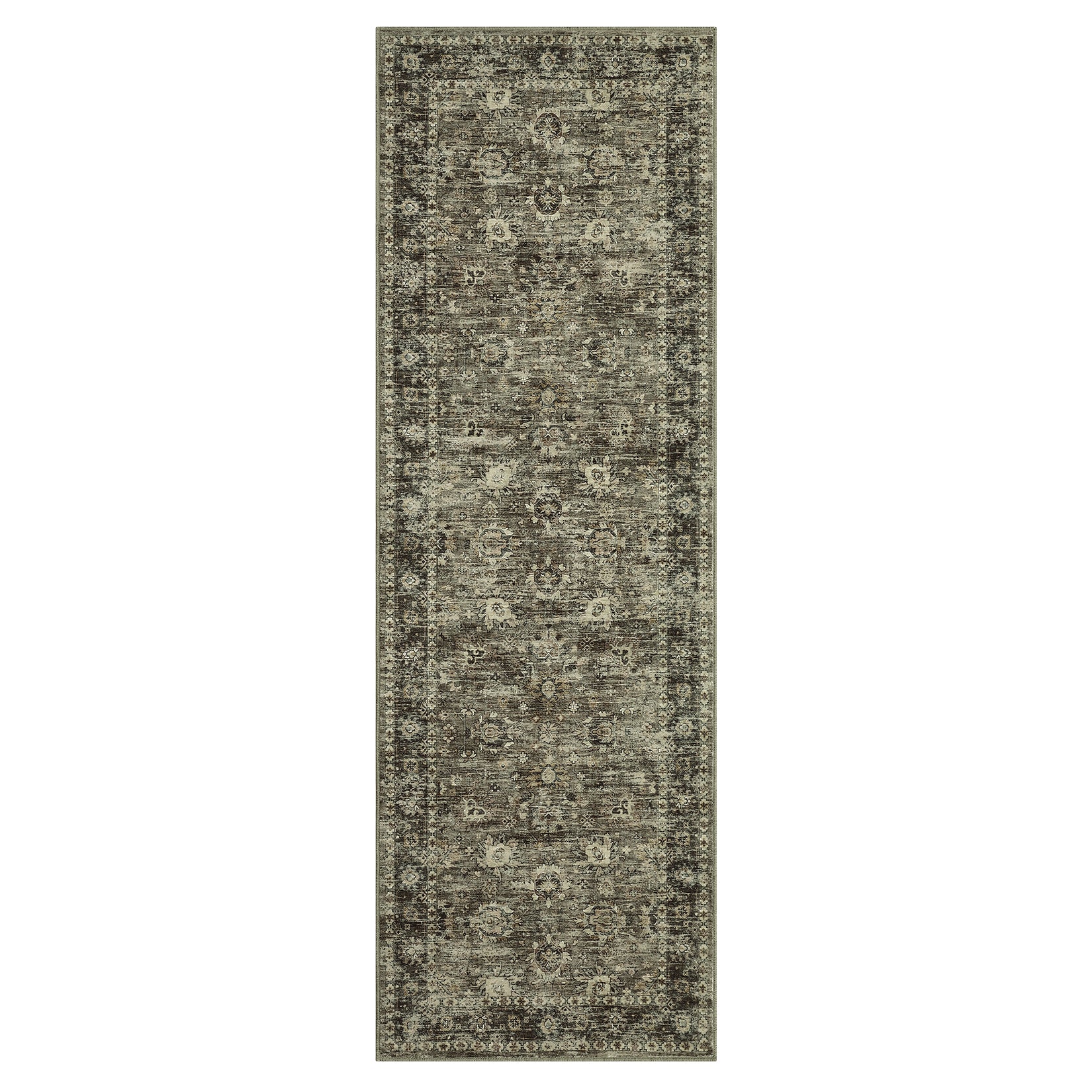 Garvee Hallway Rugs, Machine Washable Traditional Rug, Non Slip Floor Carpet, Low Pile Soft Printed Vintage Rug for Home Decor Entryway Bed Room Laundry Room Indoor