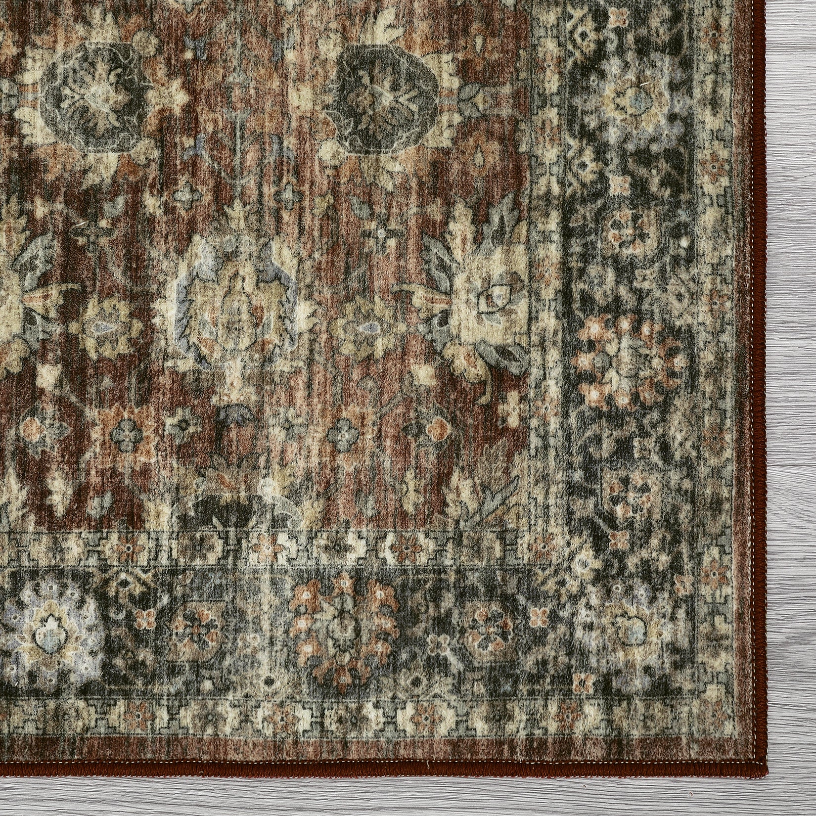 Garvee Hallway Rugs, Machine Washable Traditional Rug, Non Slip Floor Carpet, Low Pile Soft Printed Vintage Rug for Home Decor Entryway Bed Room Laundry Room Indoor