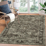 Garvee Hallway Rugs, Machine Washable Traditional Rug, Non Slip Floor Carpet, Low Pile Soft Printed Vintage Rug for Home Decor Entryway Bed Room Laundry Room Indoor - Brown
