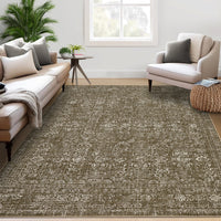 Garvee 5x7 Area Rug Large Washable Indoor Carpet Non-Slip Backing Brown