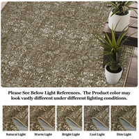 Garvee 5x7 Area Rug Large Washable Indoor Carpet Non-Slip Backing Brown