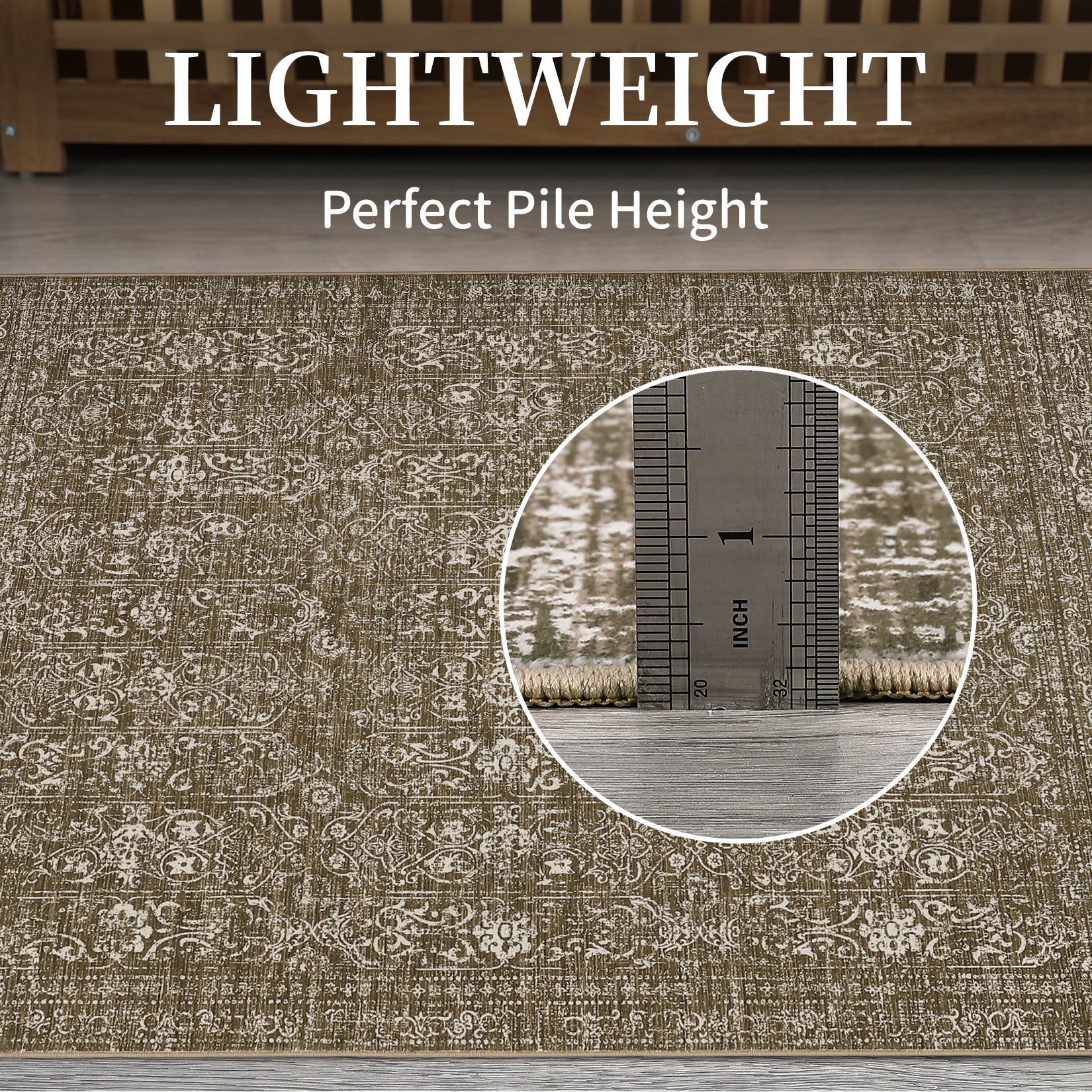 Garvee 5x7 Area Rug Large Washable Indoor Carpet Non-Slip Backing Brown