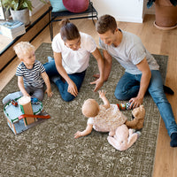 Garvee 5x7 Area Rug Large Washable Indoor Carpet Non-Slip Backing Brown
