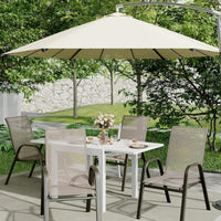 Garvee Patio Stackable Chairs Set of 4 - Outdoor Metal Frame Dining Chairs with Breathable Textilene Fabric for Patio, Deck, Backyard, Brown