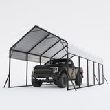 Garvee Heavy Duty Carport 13x26 Oversized Metal Shelter Galvanized Steel Frame & Roof Wind & Snow Resistant Outdoor Garage for Boats SUVs Trucks - Gray