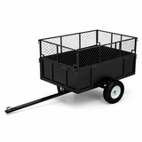 Garvee Heavy Duty Utility Trailer for ATV UTV 750lbs Capacity, 17 Cu. Ft. Bed, Removable Sides, Steel Frame, Pneumatic Tires, Hitch Compatible, Yard and Farm Use - Black
