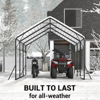 Garvee Metal Carport 13'x16'x11' Heavy Duty Steel 500 lbs Weight, 7,200 lbs Snow Load, Rust-Resistant Coating, Reinforced Frame, Permanent Vehicle Shelter