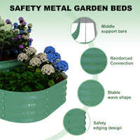 Garvee 3-Tier Galvanized Raised Garden Bed Kit - Modular Planter Box w/Rust-Resistant Steel, Tool-Free Assembly for Vegetables/Herbs, Green