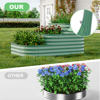 Garvee 3-Tier Galvanized Raised Garden Bed Kit - Modular Planter Box w/Rust-Resistant Steel, Tool-Free Assembly for Vegetables/Herbs, Green