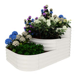 Garvee 3-Tier Galvanized Raised Garden Bed Kit - Modular Planter Box w/Rust-Resistant Steel, Tool-Free Assembly for Vegetables/Herbs, Beige - Beige