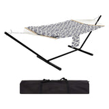 Garvee 2-Person Hammock with Reinforced Steel Frame, 450lb Capacity, Quick-Fold Carry Bag, Cotton Fabric, Portable Lounger for Camping & Beach - Light Grey