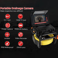 Garvee Sewer Camera with Locator, 512Hz Transmitter, 100ft Cable 10.1" HD Monitor Aluminum IP68 Waterproof 12 LED Lights Drain Pipe Inspection