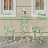Garvee Outdoor 3 Pieces Patio Bistro Set, Waterproof Folding Coffee Table and Chairs Sets, Green - Green