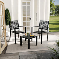 Garvee 3-Piece Outdoor Bistro Set, Modern Patio Furniture Set with Chairs and Table,for Lawn,Garden,Balcony