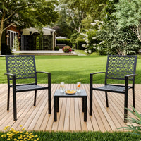 Garvee 3-Piece Outdoor Bistro Set, Modern Patio Furniture Set with Chairs and Table,for Lawn,Garden,Balcony