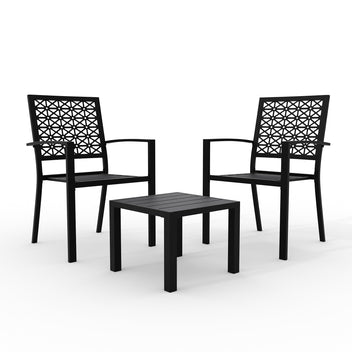 Garvee 3-Piece Outdoor Bistro Set, Modern Patio Furniture Set with Chairs and Table,for Lawn,Garden,Balcony